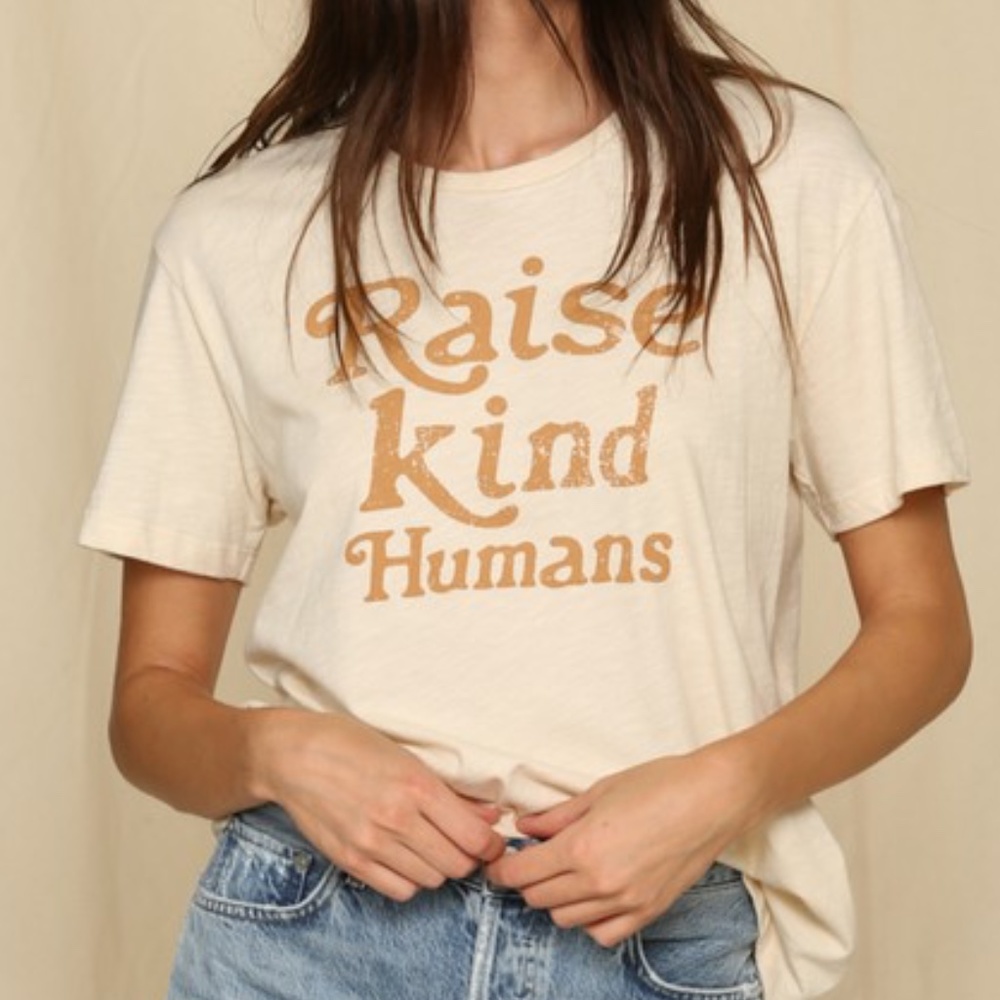 "Raise Kind Humans" Cotton Shirt
